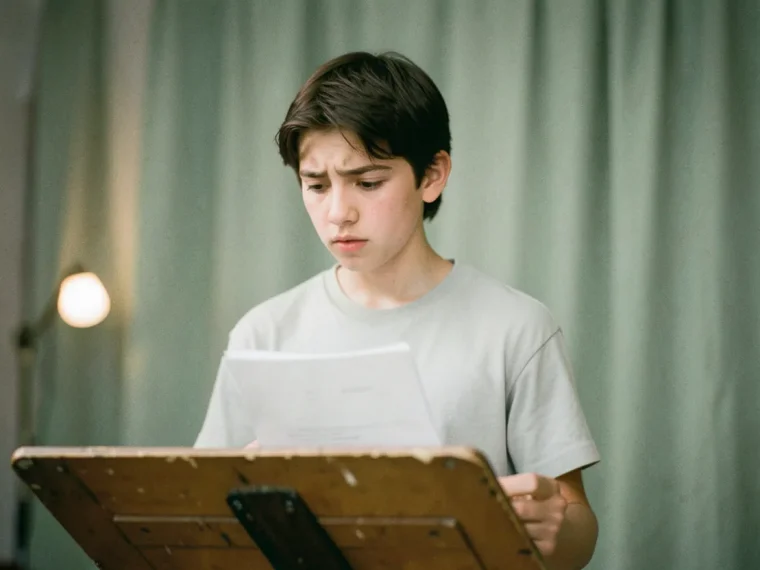 Young singer holding sheet music, National Youth Choir audition tips.