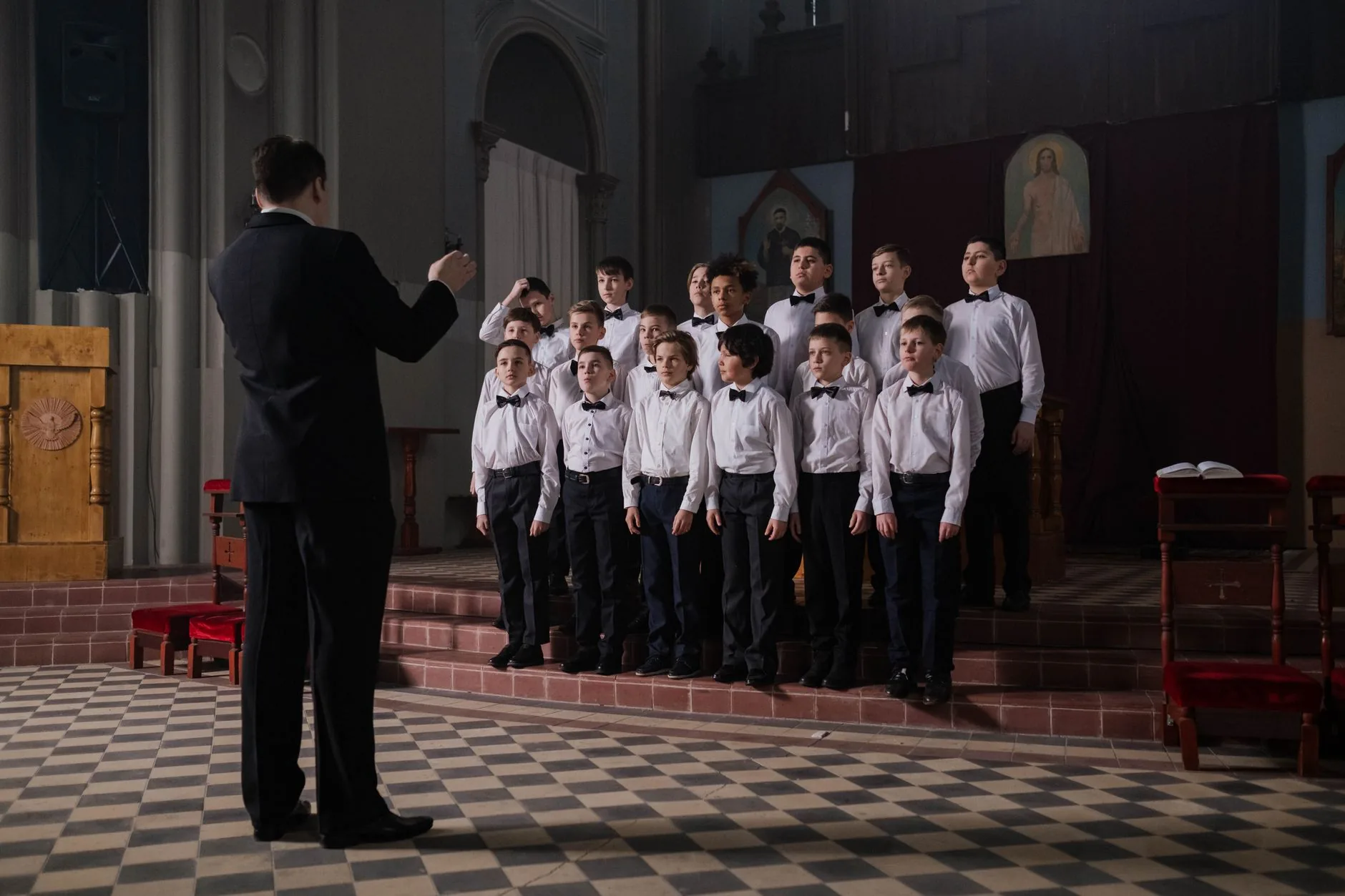 Choir, singing with a group of adults, understanding carolings in traditional choir settings.